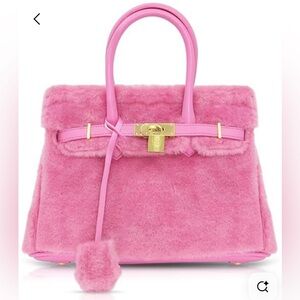 Luxurious Pink Fur Handbag